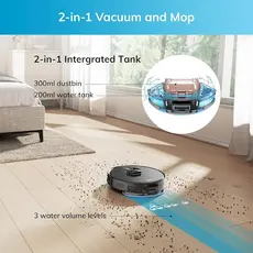 Robot vacuum cleaner Ilife A20, 4000Pa Laser Navigation Robotic Vacuum & Mop With APP Control, Black, 4 image