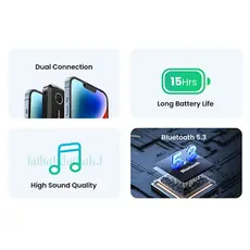 Bluetooth receiver UGREEN CM596 (90748), Bluetooth, AUX, Car Adapter, Black, 5 image