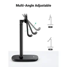 Mobile phone holder UGREEN LP280 (80194), Adjustable Desk Phone Holder, Black, 3 image