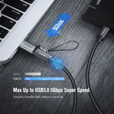 USB adapter UGREEN US276 (50533) USB3.0 to USB-C Adapter, Gray, 4 image