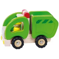 Wooden garbage truck goki Machine wooden Garbage truck (green) 55964G, 2 image