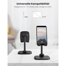 Mobile phone holder UGREEN LP287 (10999), Adjustable Desk Phone Holder, Black, 3 image