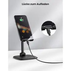 Mobile phone holder UGREEN LP287 (10999), Adjustable Desk Phone Holder, Black, 4 image