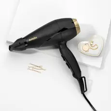 Hair dryer Babyliss 6704E, 2000W, Hair Dryer, Black/Gold, 5 image