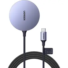 Wireless charger UGREEN CD245 (30233), MFA MagSafe 15W, Type-C to Magnetic Wireless Charger, Gray