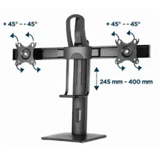 Monitor stand Gembird MS-D2-01 Double monitor desk stand height adjustable 17"-27", 5 image