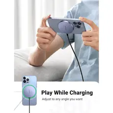 Wireless charger UGREEN CD245 (30233), MFA MagSafe 15W, Type-C to Magnetic Wireless Charger, Gray, 4 image