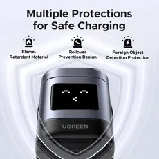 UGREEN Uno W709 (45775) Qi2, 15W, 2-in-1 Magnetic Wireless Charger, Black/Grey, 6 image