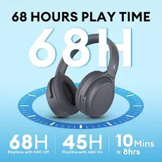 Headphone Edifier WH700NB, Active Noise Canceling Headphones, Wireless, Bluetooth, Grey, 8 image