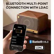 Speaker Edifier D32, 60W, Bluetooth, USB-C, AUX, Speaker, Brown, 7 image