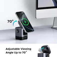 UGREEN Uno W709 (45775) Qi2, 15W, 2-in-1 Magnetic Wireless Charger, Black/Grey, 5 image