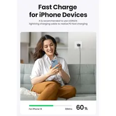 Mobile charger UGREEN 25871 Nexode Pro, 65W, USB, Type-C, Gray + Type-c Cable 1,5M, 6 image