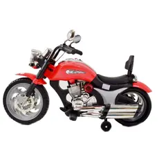 Children's electric motorcycle 0001R with leather seat, 4 image