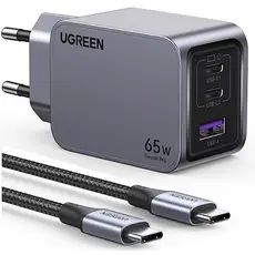 Mobile charger UGREEN 25871 Nexode Pro, 65W, USB, Type-C, Gray + Type-c Cable 1,5M