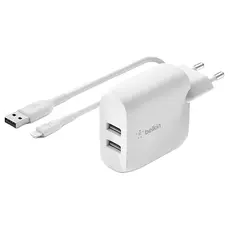Belkin Wall Charger 24W USB-A, 1M PVC A-LTG, white, 2 image