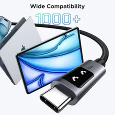 USB Cable UGREEN Uno L509 (35512), 100W, Type-C to Type-C, 2M, Black/Grey, 3 image