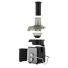 Juice extractor (steel), Type: Centrifugal Power, W: 800 Line affiliation: DailyPress Number of speed modes: 2 Loading neck diameter, mm: 60 Possibility of loading whole vegetables and fruits: Yes Filter material: Stainless steel Juice reservoir, ml: 600, 3 image