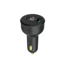 Gembird TA-UC-AC2PD30LCD-CAR-01 2-port USB CarFast Charger USB-C PD LCD 30W Black, 4 image