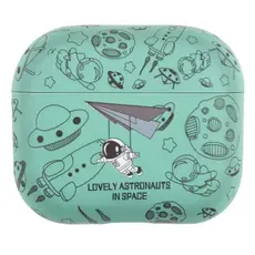 TVC AirPods 4 TPU Case Earphone Charging Box Water Transfer Printing Protective Cover - Green Astronaut, 2 image