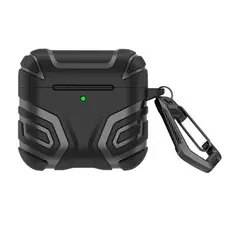 TVC AirPods 4 Case Split Design Soft TPU Shockproof Earphone Cover with Carabiner - Black, 2 image