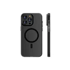 TVC iPhone 16 Pro Case Compatible with MagSafe Corrugated Texture Hard PC Matte Phone Cover - Black Edge, 2 image
