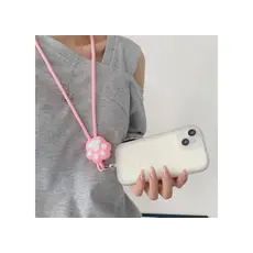 Mobile Phone Case TVC 45cm Phone Lanyard Cartoon Pendant Crossbody Rope Neck Strap with Patch - Black/Red, 2 image