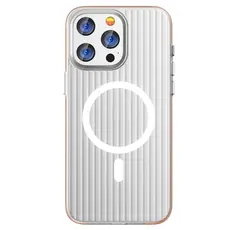 TVC iPhone 16 Pro Case Compatible with MagSafe Corrugated Texture Hard PC Matte Phone Cover - Orange Edge