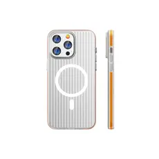 TVC iPhone 16 Pro Case Compatible with MagSafe Corrugated Texture Hard PC Matte Phone Cover - Orange Edge, 2 image