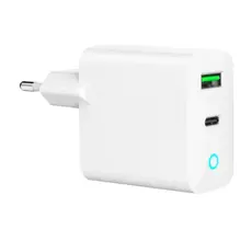 Gembird TA-UC-PDQC20L-W-01 2-port 20W USB Fast Charger LED White, 2 image