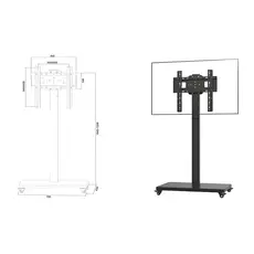 TV Mount Allscreen C1600, 26”-55”, TV Mount With Roller, Black, 5 image
