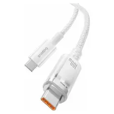 Cable Baseus P10319703221-00 Explorer Series Fast Charging Cable with Smart Temp Control Type-C to Type-C 100W 1m Stellar White, 2 image