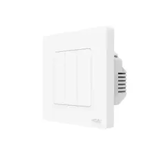 Smart Switch MOES Star Ring ZS-SR-EU3-WH-MS, ZigBee 3.0, 3 Gang, White, 2 image