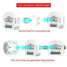 Smart Switch Module Moes ZRM-104-MS, ZigBee 3.0 + RF, 1 Gang, 10A, Alexa / Google Home, 2 image