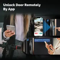 Smart Door Lock Moes WDL-T9P-EN Wi-Fi, 3D Face Recognition, Fingerprint, HD Camera, Black, 2 image