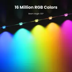 Lighting Moes WPL-CL01-RIC-EU-15-MS, WiFi Smart Eaves String LED Lights, 15 m, 30 Lamps, RGB, IP67, 3 image