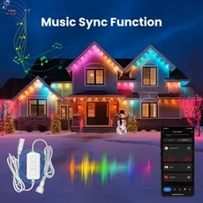 Lighting Moes WPL-CL01-RIC-EU-15-MS, WiFi Smart Eaves String LED Lights, 15 m, 30 Lamps, RGB, IP67, 4 image