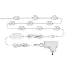 Lighting Moes WPL-CL01-RIC-EU-15-MS, WiFi Smart Eaves String LED Lights, 15 m, 30 Lamps, RGB, IP67