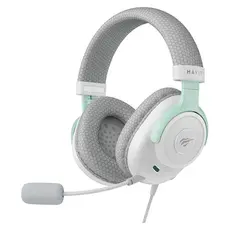 Headset Havit H2230E Gaming Headset, 50mm, 3.5mm, with Microphone, White/Cyan