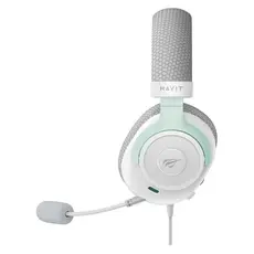 Headset Havit H2230E Gaming Headset, 50mm, 3.5mm, with Microphone, White/Cyan, 3 image