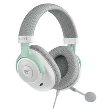 Headset Havit H2230E Gaming Headset, 50mm, 3.5mm, with Microphone, White/Cyan, 4 image