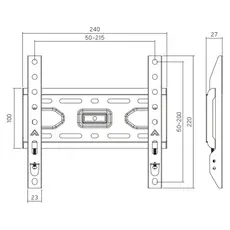TV Mount Vertex VX-TV-WM02F Fixed TV Wall Mount 13"-43", 2 image