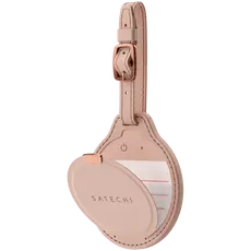 Bluetooth Tracker Satechi ST-LFALTR Vegan-Leather FindAll Luggage Tag, Apple Find My, Bluetooth 5.4, Desert Rose
