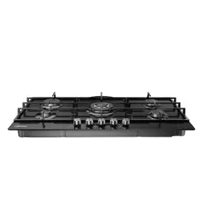 Gas Hob Midea MG9060TGB, 86 cm, 5 Burners, WOK, Glass, Black, 4 image