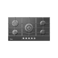 Gas Hob Midea MG9060TGB, 86 cm, 5 Burners, WOK, Glass, Black