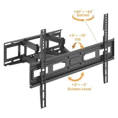 TV Wall Mount Viper LPA78-466, 37"-80", 40 kg, VESA 600x400, Full-motion, Black, 2 image