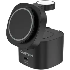 Wireless Charger Canyon OnCharge 405 CNS-WCS405B 4in1, Qi2 15W, USB-C 30W, with 65W Adapter, Black, 2 image