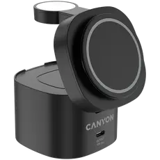 Wireless Charger Canyon OnCharge 405 CNS-WCS405B 4in1, Qi2 15W, USB-C 30W, with 65W Adapter, Black, 3 image