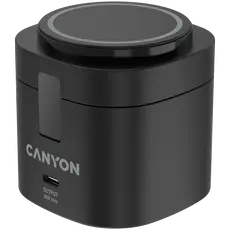Wireless Charger Canyon OnCharge 405 CNS-WCS405B 4in1, Qi2 15W, USB-C 30W, with 65W Adapter, Black