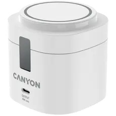 Wireless Charger Canyon OnCharge 405 CNS-WCS405W 4in1, Qi2 15W, USB-C 30W, with 65W Adapter, White
