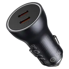 Car Charger Baseus Golden Contactor Max Dual Fast Charge Car Charger C+C 60W CGJM000213 Dark Grey, 3 image